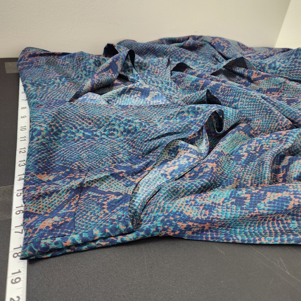 Joie 100% Silk Snakeskin Print Maxi Dress Blue Teal Sleeveless V-Neck M - Picture 8 of 11